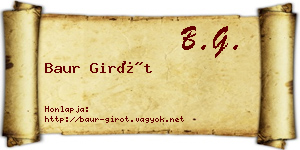 Baur Girót névjegykártya